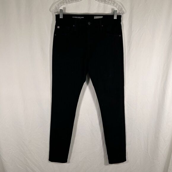 Adriano Goldschmied Pants Women's 29 Solid Black Farrah Skinny Ankle Contour 360 - Picture 1 of 12